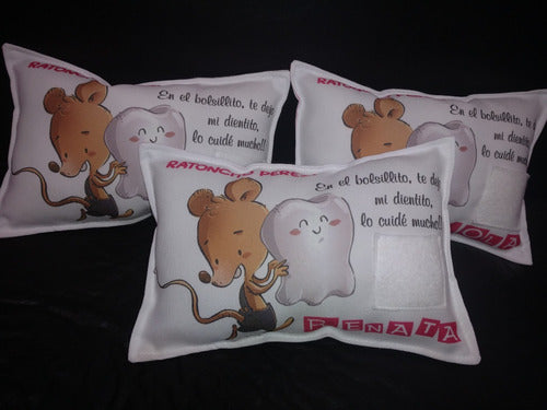 10 Customized Ratón Pérez Pillows with Pocket 20x30 3