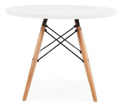 Lumax Eames Round Table 120cm Wooden Legs Premium Quality 0