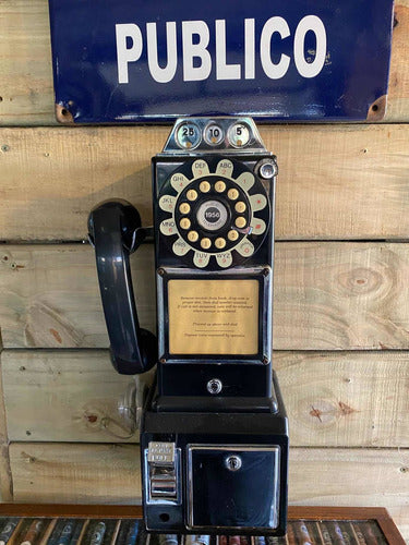 Telefono Publico Tipo Antiguo  Es Del Año 1990 Mide 50 Cm 0