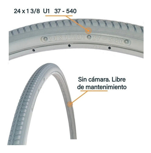 Repuesto Goma Trasera Maciza Silla De Ruedas 60cm Ottobock 2