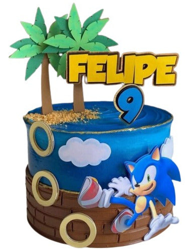 Sonic Birthday Cake Decoration Ornament 1