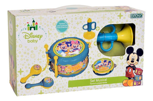 Ditoys Musical Set Mickey Drum, Tambourine, Maracas - Disney Baby 3