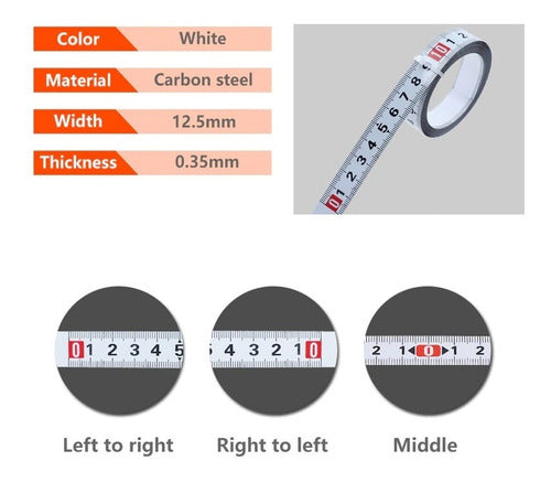 Universal Cinta Métrica Metálica Adhesiva 3 Metros 1