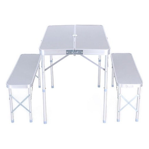 Kushiro Folding Table Set with 2 Benches 0