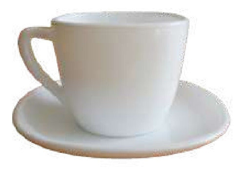 Cool Bazar Set X 6 Taza Cuadrada Con Plato Opalina Blanca 220cm3 0