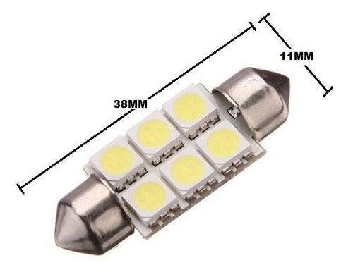 LED Lamp Plafon Auto Lamp 6 LED Ceiling License 12V 5