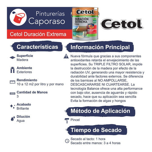 Cetol Extreme Duration Mahogany Water-Based 4L - Caporaso 2