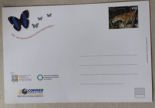 Tarjeta Entero Postal Diversidad Biologica Mariposas Fauna 2