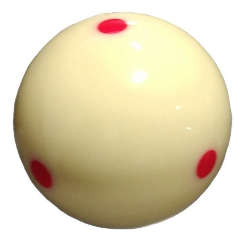 White Pool Ball with 6 Red Dots 0