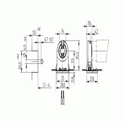 BJB Pack of 10 G13 Fluorescent Lamp Holders for T8 LED Tubes 220V 2