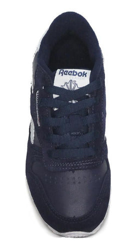 Reebok Classic Leather Kids Nvy-Gry-Wt 2