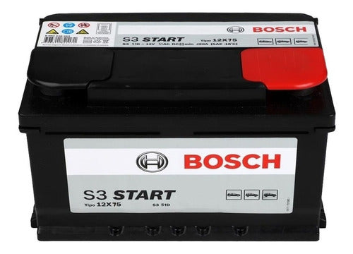 Bosch S3 Start 12x75 Reinforced Battery - 12 Months Warranty 0