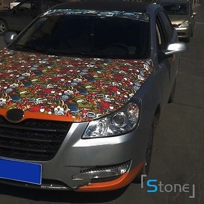 24  X 59  Stickerbomb Cartoon Jdm Vinilo Wrap Autoadhesivo W 5