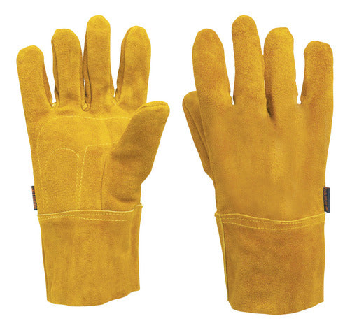 Truper Guantes Descarne Carnaza Soldador Puño Corto P/ Obra Soldar 0