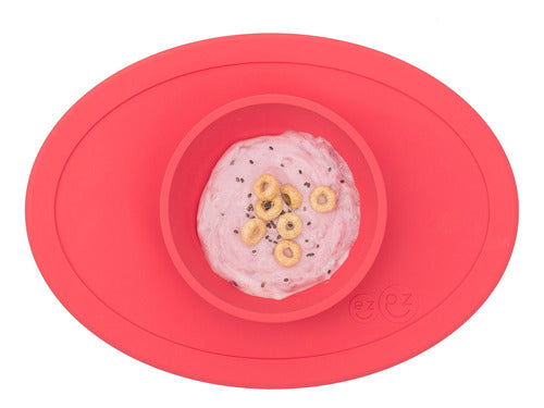 Ez Pz Tiny Bowl (coral) - Ventosa 100% De Silicona Con Mante 0