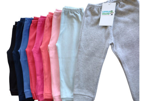 LittleFRANK Pack of 3 Baby Pants - Cotton Interlock in Various Colors 2