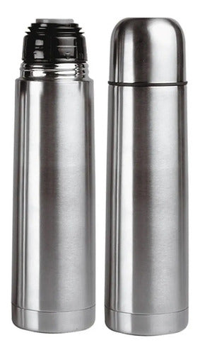 Trendy Stainless Steel Matte Silver Thermos 1/2L 0