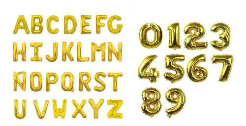 GN Metallic Balloons Numbers Letters 80cm Tall Golden Party 3