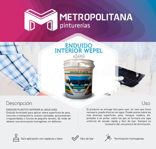 Wepel Enduido Plastik | Interior Plastic Filler | 24kg 1