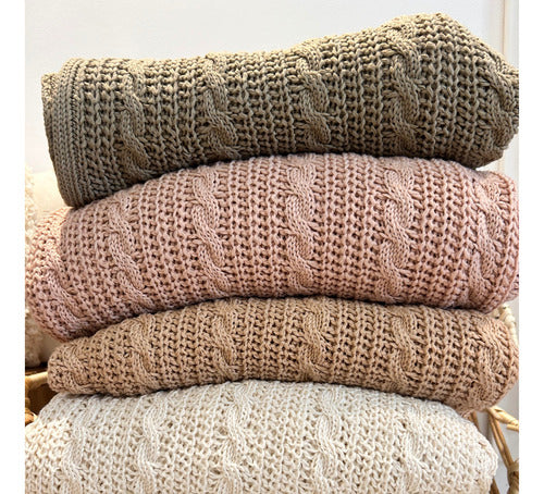 Handwoven Cotton Braid Blanket 200x120 Various Colors 13