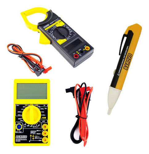 Pack Electricista Tester Pinza Amperometrica Buscapolos 0