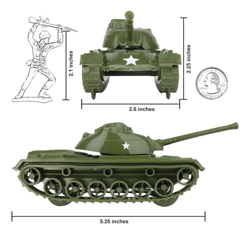 Tim Mee Toy Green Tanks, 3 Pieces, Made in Europe 1