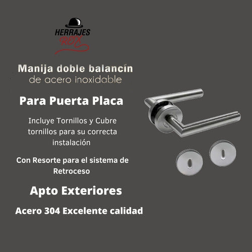 REXX Stainless Steel Door Handle Set - X3 4