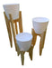 Nordic Plant Stands Set of 3 + 3 Bright White Matte Pots Size 18 1