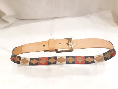 Agustino Cueros Leather Belt with Embroidered Pampa Design 7