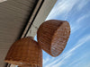 Set of 2 Hand-Woven Wicker Pendant Lamp Shades 30 x 30 Ready to Hang 5