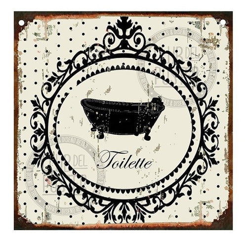 Club del Poster Vintage Metal Sign Toilette Bathroom Decoration 0