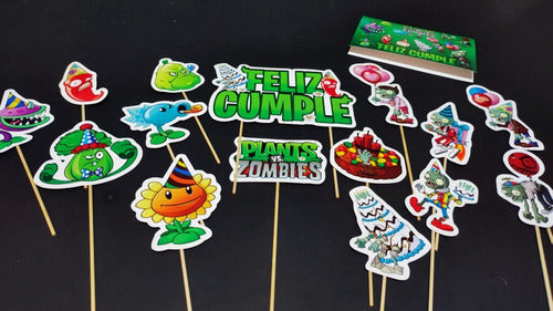 MuchoEvento Adorno Torta Deco Plants Vs. Zombies Topper Feliz Cumple 5