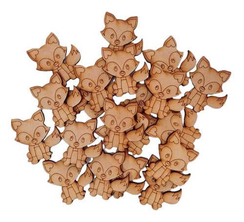 30 Zorros Fibrofacil Mdf 6cm Para Pintar Souvenirs Animales 2