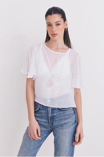 Sus M Blusa De Gasa Con Brillos Foil Celia 4