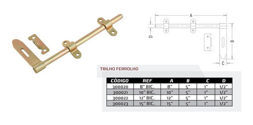 Trinco Ferrolho 10 Polegas (25 Cm)dourado 0