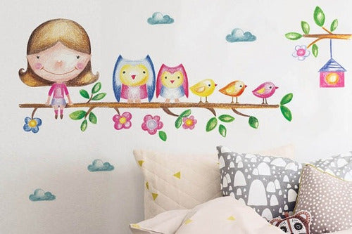 Vinilo Decorativo Pared Linda Wall Infantil Nena Rama 0