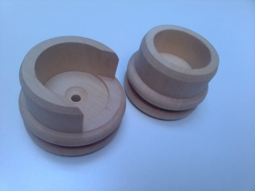 Natural Wood Side Support for 34mm Rods 1