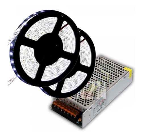 LED Strip 5050 Roll 10 Meters Colors 12V Interior + Power Supply 10