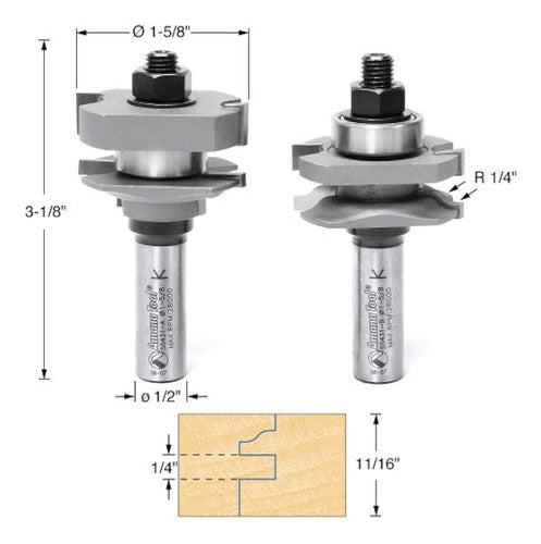 Amana Tool 55431 Montante Y Riel Ogee De 158 Pulgadas De Diá 1