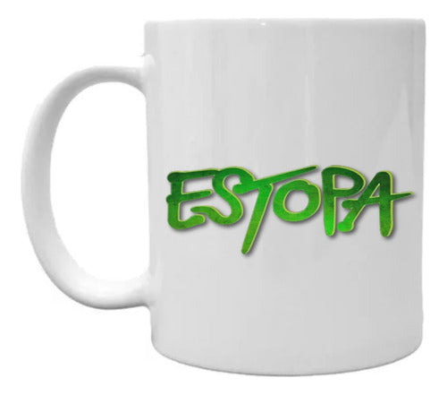 EXXE Taza Plástico Blanca Sublimada Personalizada Estopa 0