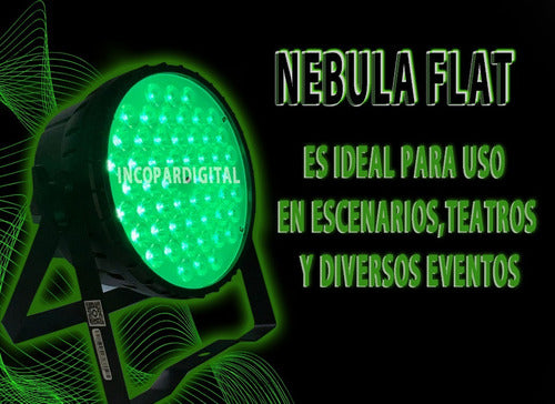 TECSHOW - AMPRO Tacho Nebula Flat 81 Par Led Dmx 54 Leds 3-en-1 Rgb De 1.5w 2