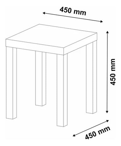 Mesa Lateral De Living 4 Patas Tapa Cuadrada 100% Mdp 2
