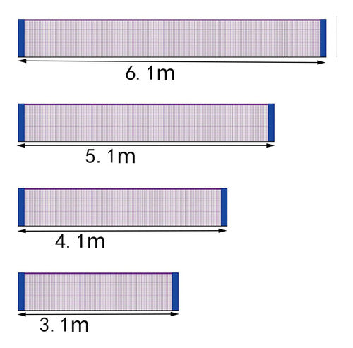 Rede De Badminton Tênis Vôlei Profissional Somente 4,1m 1