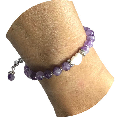 Amethyst Bracelet with Mother-of-Pearl Heart 1