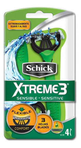 Afeitadora Schick Xtreme Piel Sensible 4 Unidades 0