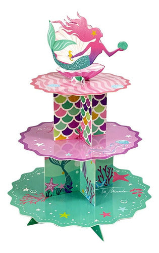 Tu Mundo Three-Tier Cupcake Stand Mermaid Decoration 0