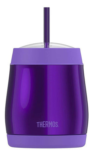 Thermos Termo Taza Para Bebidas Frias Doble Aislamiento Con Sorbete 0