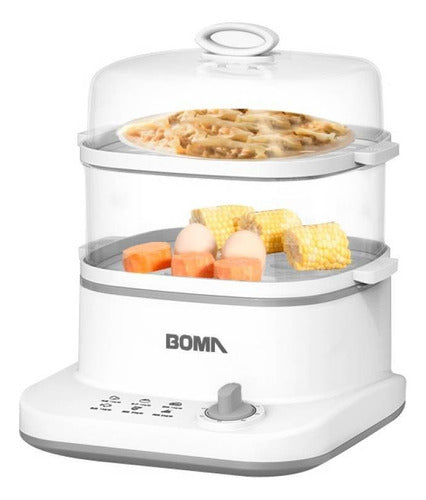 Boma Vaporera Mutifun 2 Pisos Cocina Saludable Y Rápida 800W 0