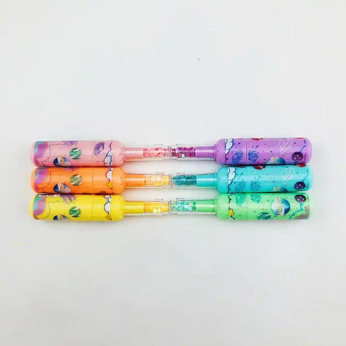 MegaShop 6 Fluorescent Highlighters in Bottle Shape with Easy-Zip Bag 2