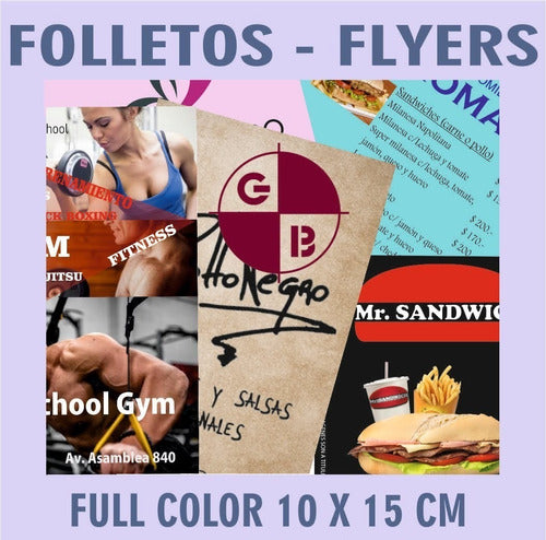 Folletos Full Color 10 X 15 Flyer Frente Y Dorso X 1000 2